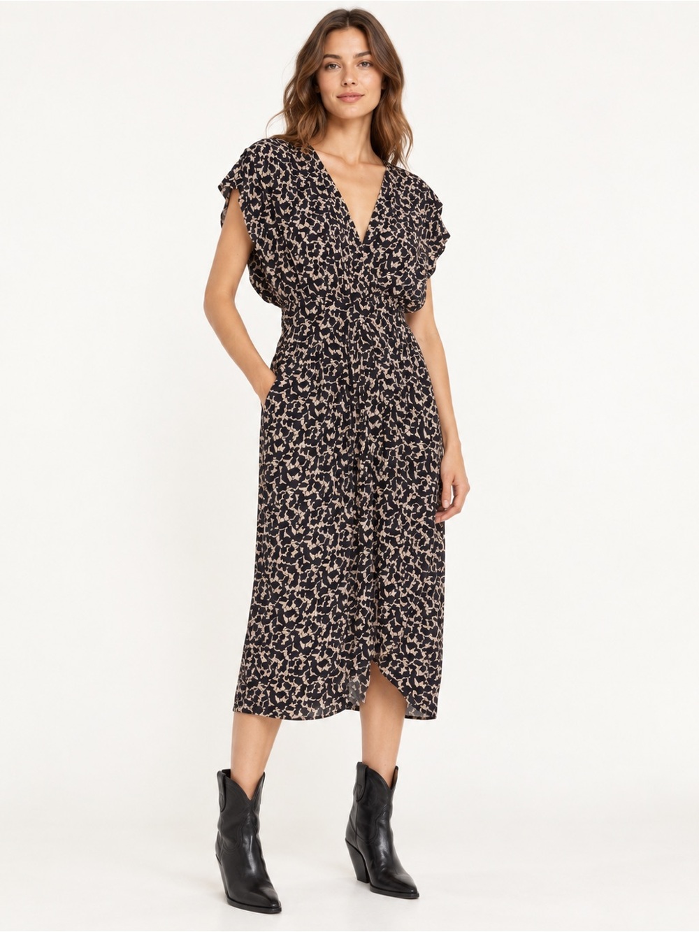 Isabel Marant Étoile Almeya Abstract Print Midi Dress FR 38 US 6